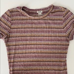 Garage Multi-striped Cropped Tee